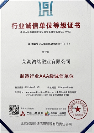 制造行业AAA级诚信单位